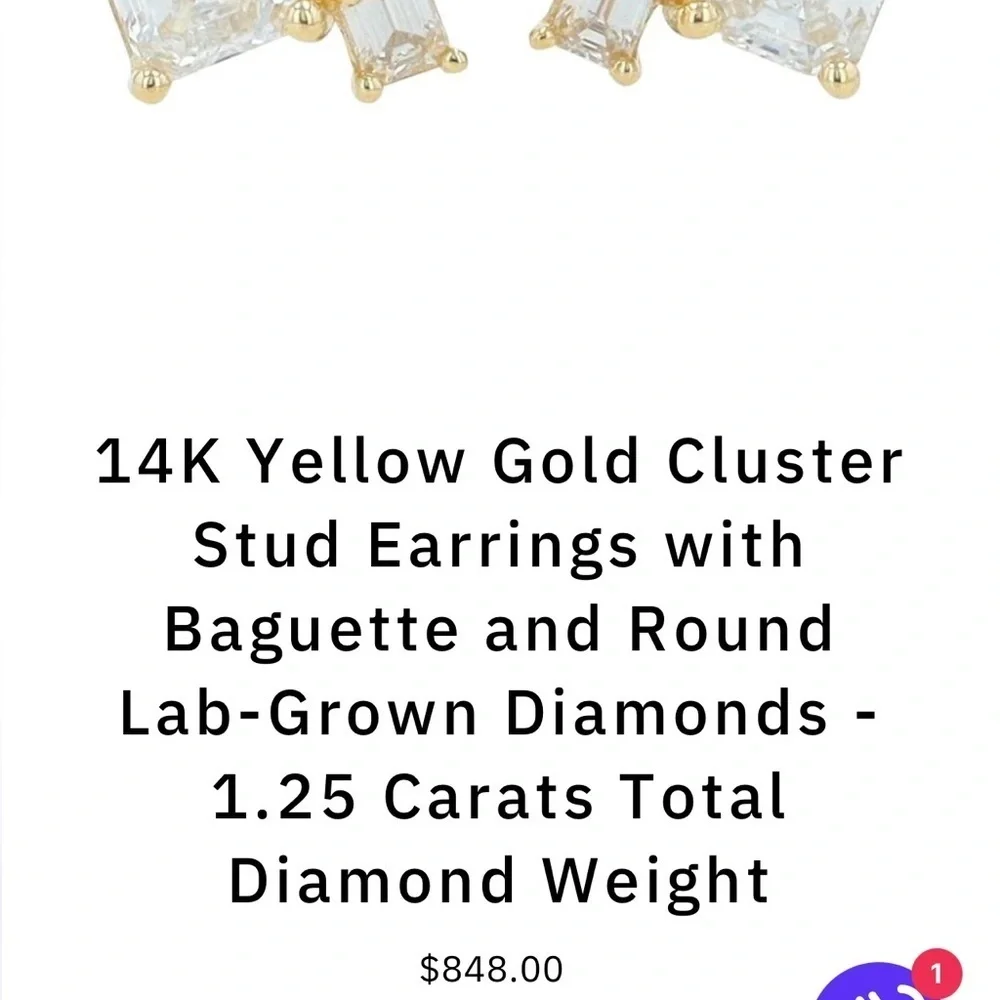 1.25 Carat Lab Diamond Earrings